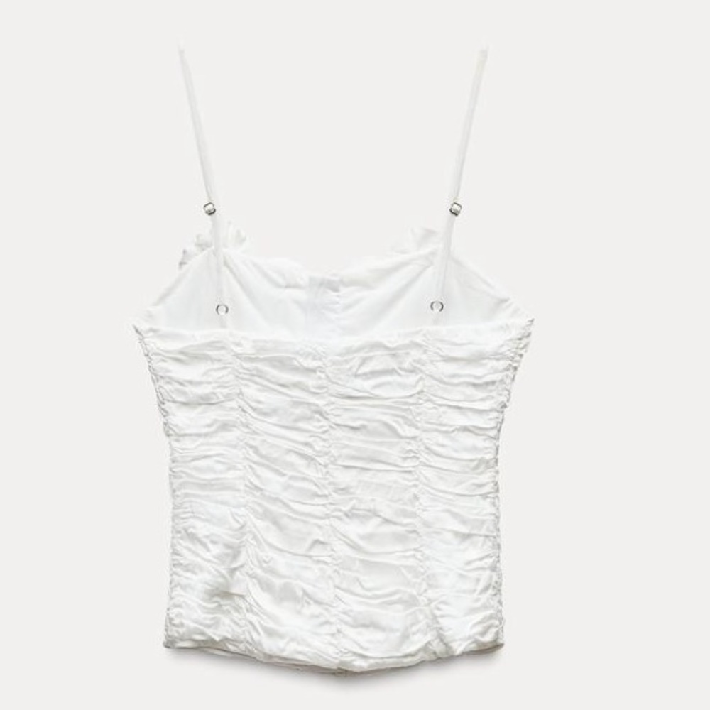 Zara NWOT White Corset Top Women’s Size S - Picture 5 of 6